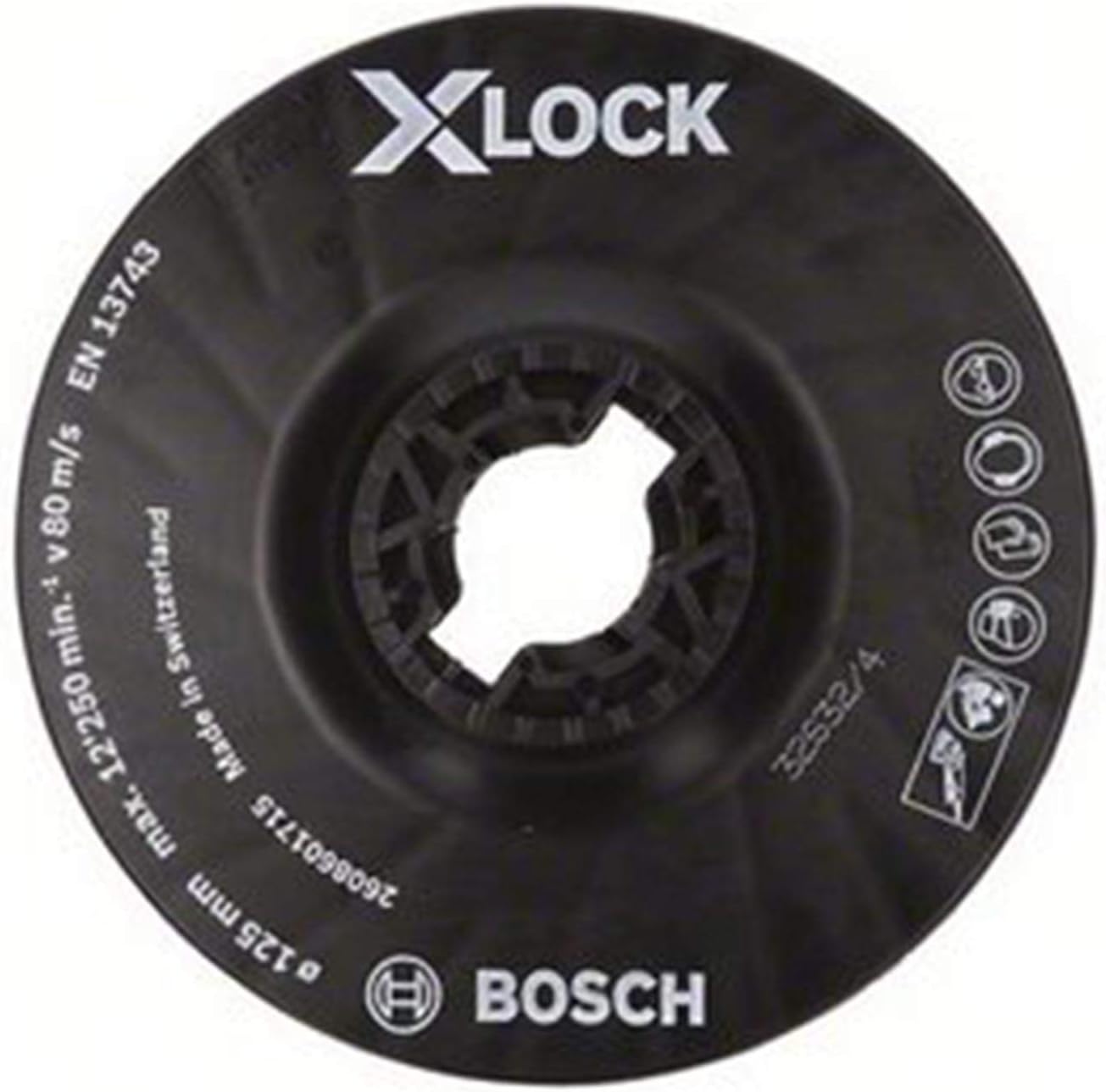 Bosch 1x PRO Backing Pad for Small Angle Grinders X-Lock, Medium (diameter 125 mm, Professional Accessory Small Angle Grinder)