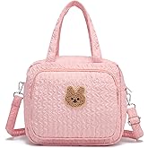 Small Diaper Bag Tote, Crossbody Diaper Bag Mini Purse with 8 Pockets, Travel Baby Bag for boys & Girls, 2 Insulated Pockets, Pink