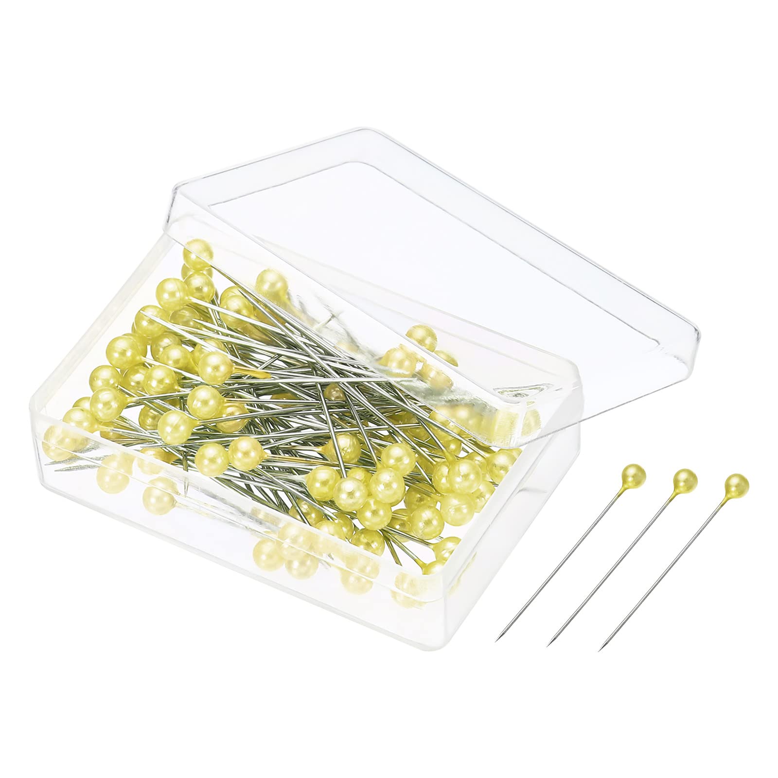 PATIKIL Pearlized Sewing Pins, 1 Set Stainless Steel Ball Head Needle Straight Quilting Pin for Dressmaker Decorations, Golden