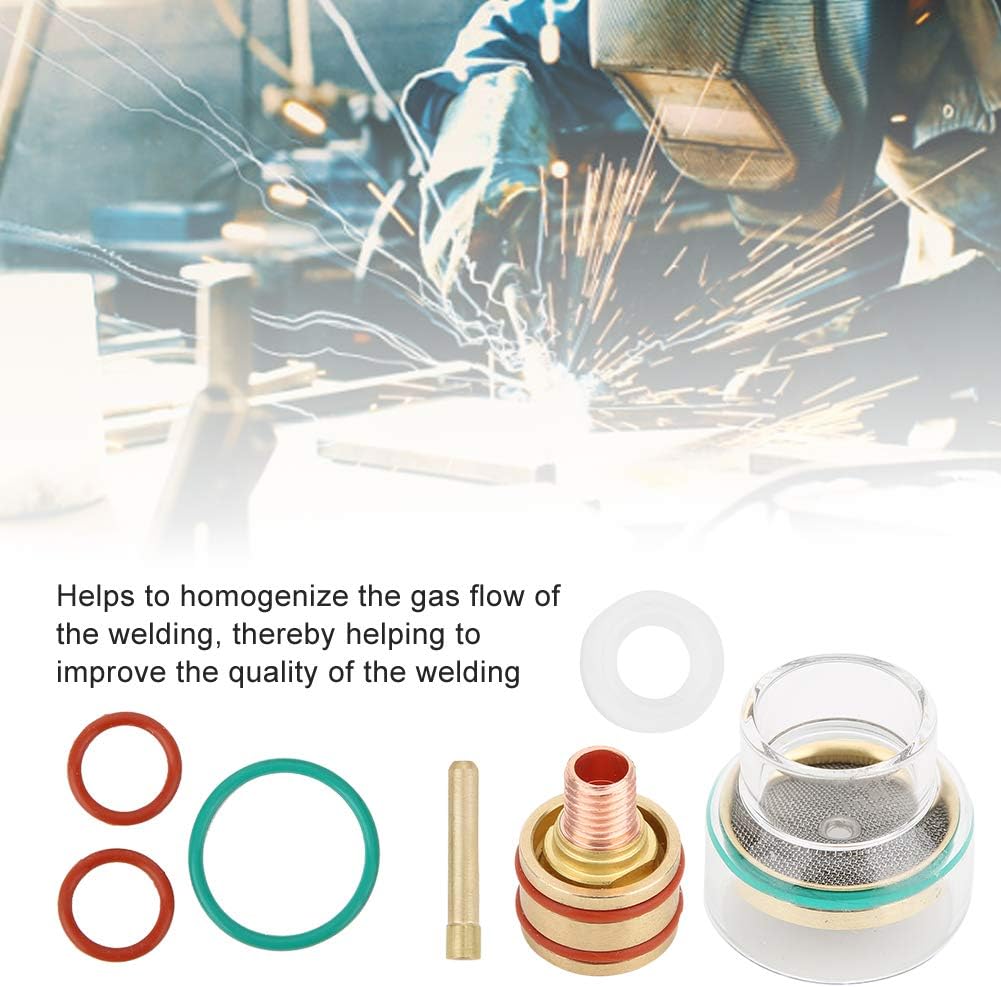 TIG Welding Torch Consumables Kit with Gas Lens Collet Body and White Plastic Ring for WP9 WP20 Compatible with 1.6mm 2mm 3mm Tungsten Electrodes - Image 5