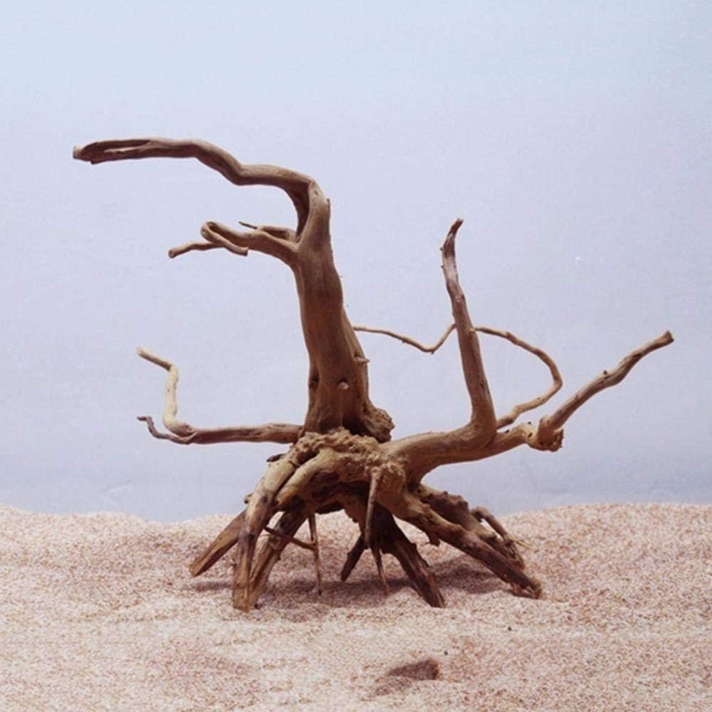 QWXINXING Decoration Fish Tank Natural Tree Trunk Driftwood Aquarium Reptile Cylinder Making Roots Plant Wood Ornament Yellow S