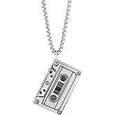 HAQUIL Cassette Hiphop Vintage Tape Necklace, Gift Jewelry for Men Women