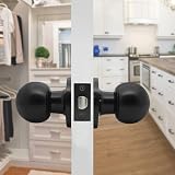 Probrico Matte Black Passage Door Knobs Interior Keyless Door Knob Set 1 Pack view 4