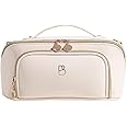 BS-MALL Cosmetic Bags Travel Case Makeup Bag High Capacity Waterproof Travel Makeup Case Organizer, For Women Toiletry Bag (White)