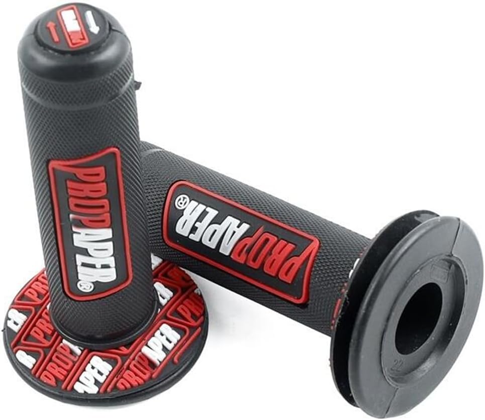 Honfitat 7/8 inch Motorcycle Dirt Pit Bike Handlebar Grip Red Rubber