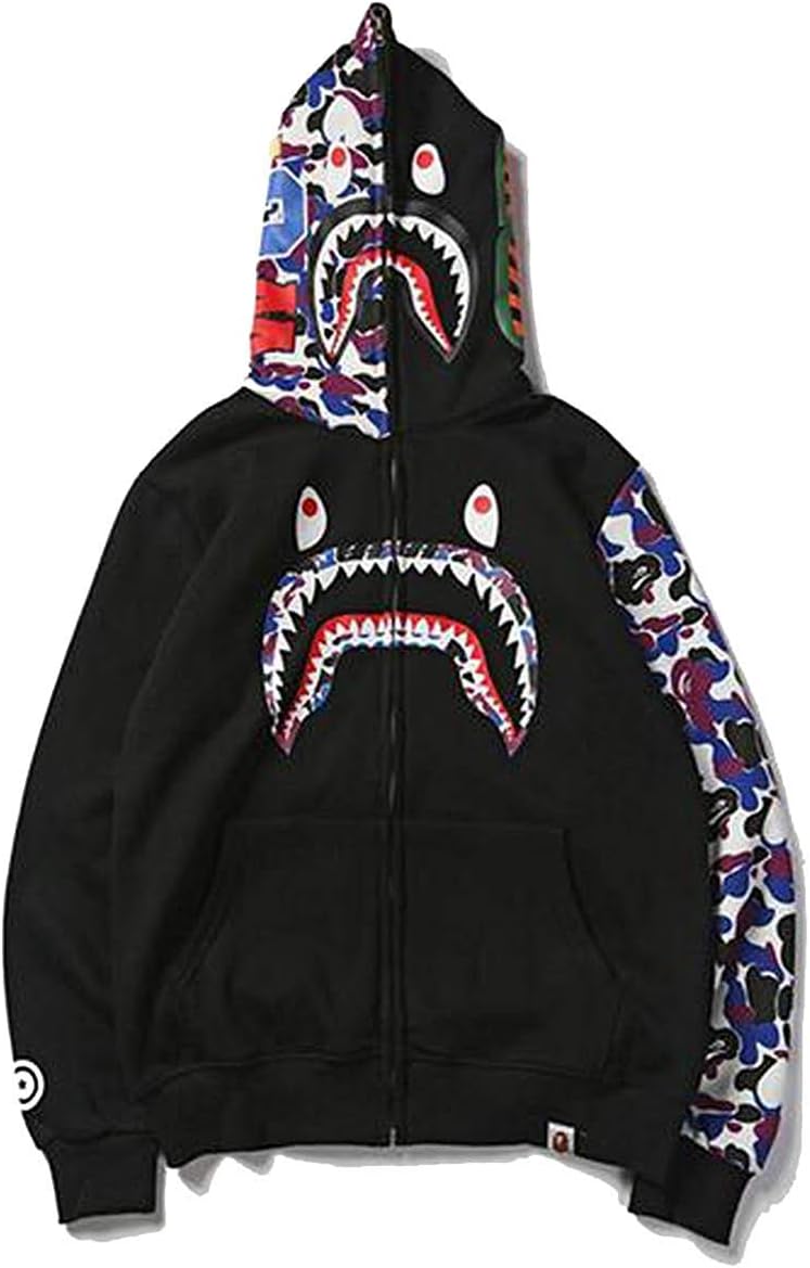 Mens Womens Ape Bape Hoodies Jacket Sweatshirt Fashion Outdoor Tracksuit Casual Hip-Hop Funny Coat Black