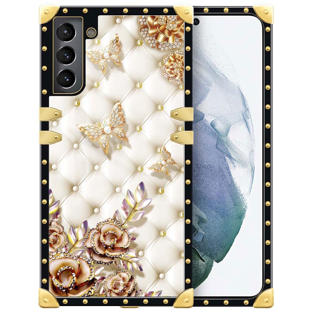 Photo 1 of Yuning419 Compatible with Samsung Galaxy S21 Case,Luxury Soft TPU & Hard PC Back for Girls Women,Shockproof Protective Phone Cover for Galaxy S21,1 Diamond Butterfly