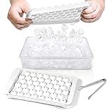 WIBIMEN Ice Cube Tray with Lid and Bin - Round Ice