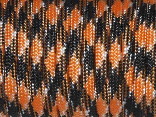 UPC 717630376183, 7 Strand Core 550lb Paracord Parachute Cord Lanyard Mil Spec Type III-100ft (Black+Neon Orange(46#))