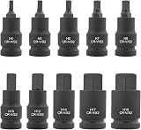 Gunpla 10pc 1/2 in Hex Impact Socket Bit Set S2 Chrome Vanadium view 2