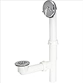 EZ-FLO 1-1/2 Inch Trip-Lever Bath Tub Drain Kit, 2-Hole Overflow Plate with Stainless Steel Strainer, 35213