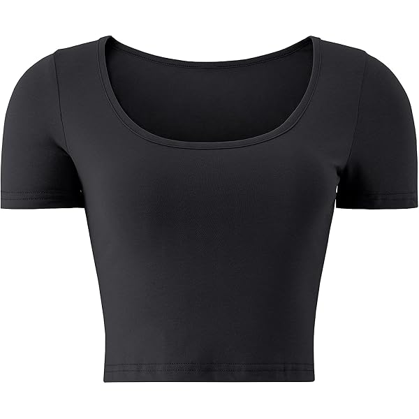 Women's Cotton Crop Top – Short Sleeve, Scoop Neck, Stretchy Casual Shirt For Everyday Wear (Sizes XXS-5X)