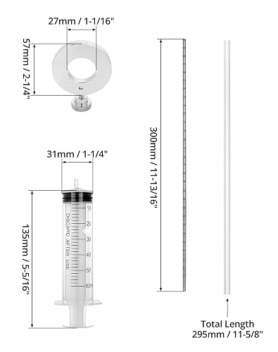 QWORK Fork Oil Level Tool Kit – 60ml Syringe With 300mm Scale Pipe For Motorcycle Suspension Maintenance