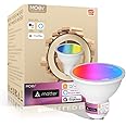 MOES Matter Smart GU10 LED Light Bulbs, Color Changing WiFi Smart Bulbs, 2700K-6500K CW& RGB Dimmable, Smart Life Remote Control, Work with Apple Homekit/Alexa/Google Home, 400lm 5W 1 Pack