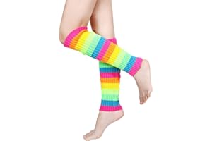SATINIOR 80's Women Knit Leg Warmers Crochet Ribbed Leg Socks for Party Accessories