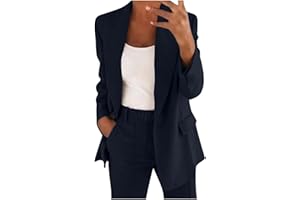 Blazers Suits for Women 2 Piece Business Professional Work Suits Casual Blazer Jacket Matching Dress Pant with Pocket