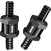 EVIL ENERGY 5/16" Fuel Check Valve One Way Inline Non Return Diesel Gasoline Black (8mm OD,2PCS)
