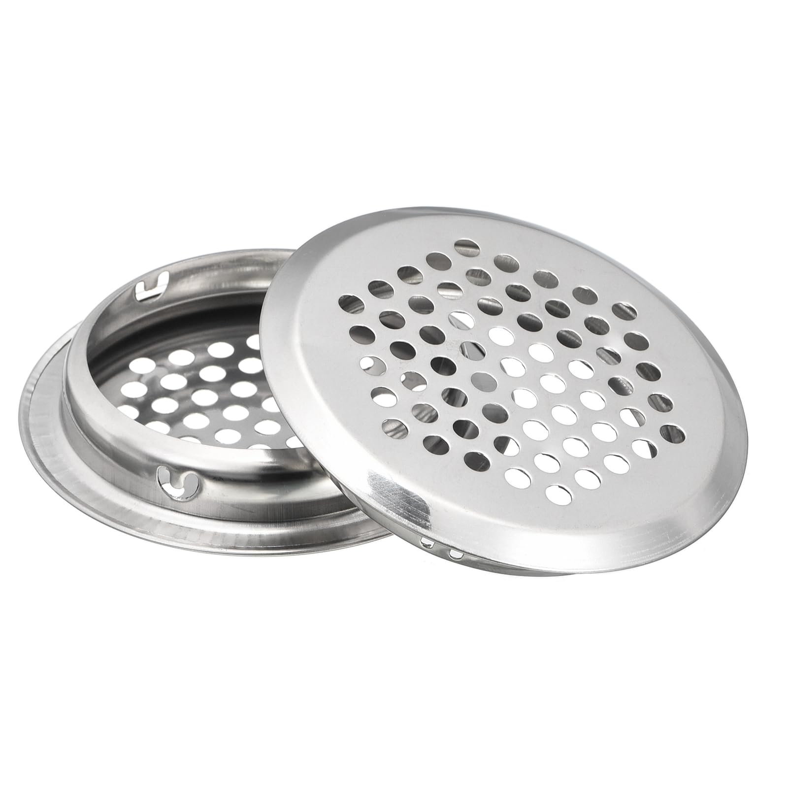 uxcell 53mm(2-1/8") Circular Soffit Vent, 10pcs Stainless Steel Round Air Vents Mesh Hole Louver for Kitchen Bathroom Cabinet, Silver Tone — image 1