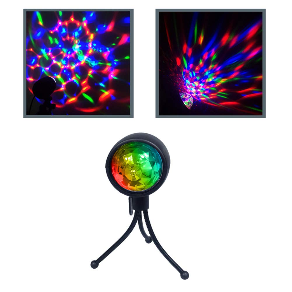 GutReise Party Stage Lights,RBG Disco Ball Portable USB Dance Birthday DJ Bar Karaoke Xmas Wedding Lighting Portable Bracket Holder