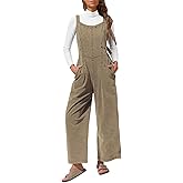 EXLURA Women Fall Overalls Denim Loose Fit Wide Leg Bib Jumpsuits Casual Adjustable Baggy Jeans Romper with Pockets 2025