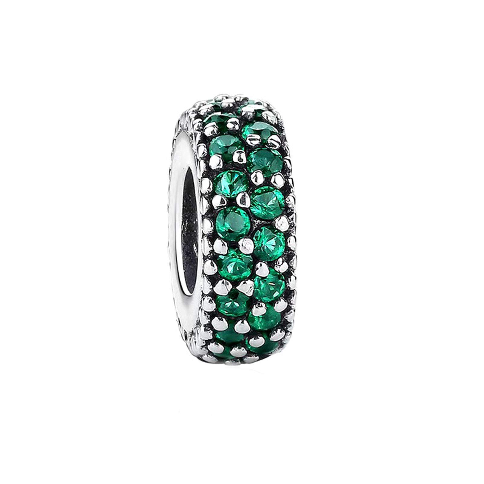 SBI Jewelry Green Spacer Charm for Bracelets Pendant Compatible with Pandora Charm Bracelet Women Mum Wife Mothers Day Family Christmas