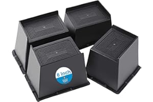 EGTTGIN Bed Risers 2 inch, 3 inch, 4 inch, 5 inch, 6 inch Heavy Duty, Oversized Furniture Riser for Couch Sofa Table Desk Chair Recliner Leg Frame Dorm, Support up to 6000 Lbs (Black 6 inch, 4 Pack)