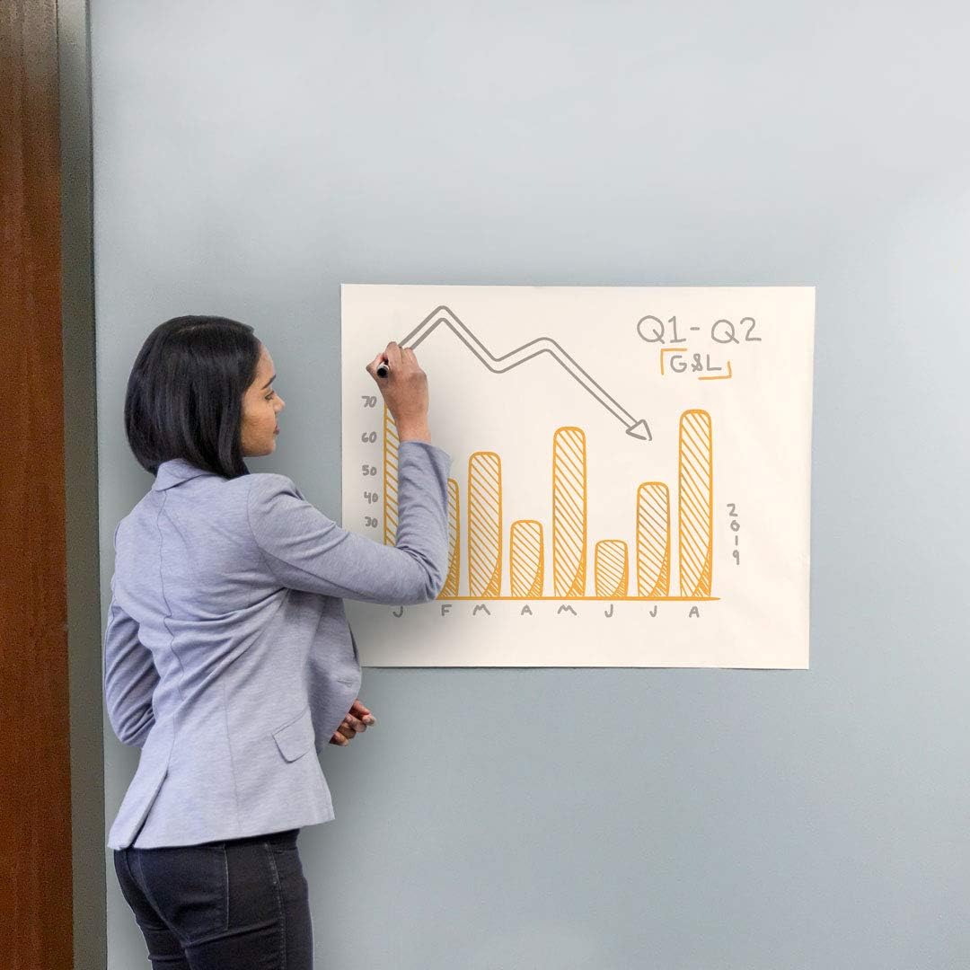 Redi-Tag Extra Xtra Easel Meeting Pad, Sticky Wall Pad/Easel Pad, Hang Vertical or Horizontal, White, 25" x 30", 30 Sheets/Pad, 2-Pack (10063) : Office Products