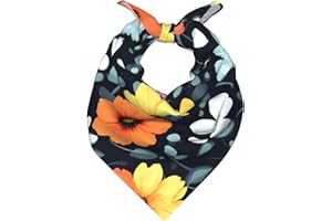 Beautiful colourful flowers Silky Satin Square Scarf 22in, Soft Hair Scarf for Women Girls, Neck Wrap Headband Turban Purse A