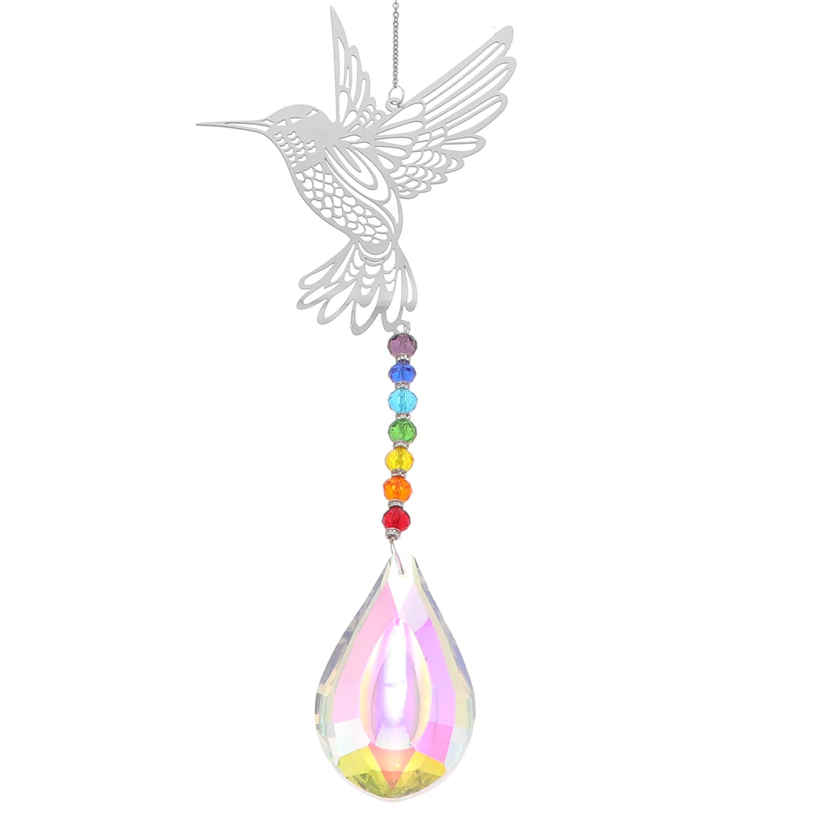 Glass Crystal Prism Rainbow Maker Hummingbird Hanging Window Sun Catcher for