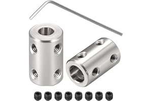 LULUQUEEN 2pcs 4mm to 5mm Bore Rigid Coupling Set Screw M4 Stainless Steel, Shaft Coupler Connector for 3D Printers, Motor Accessories