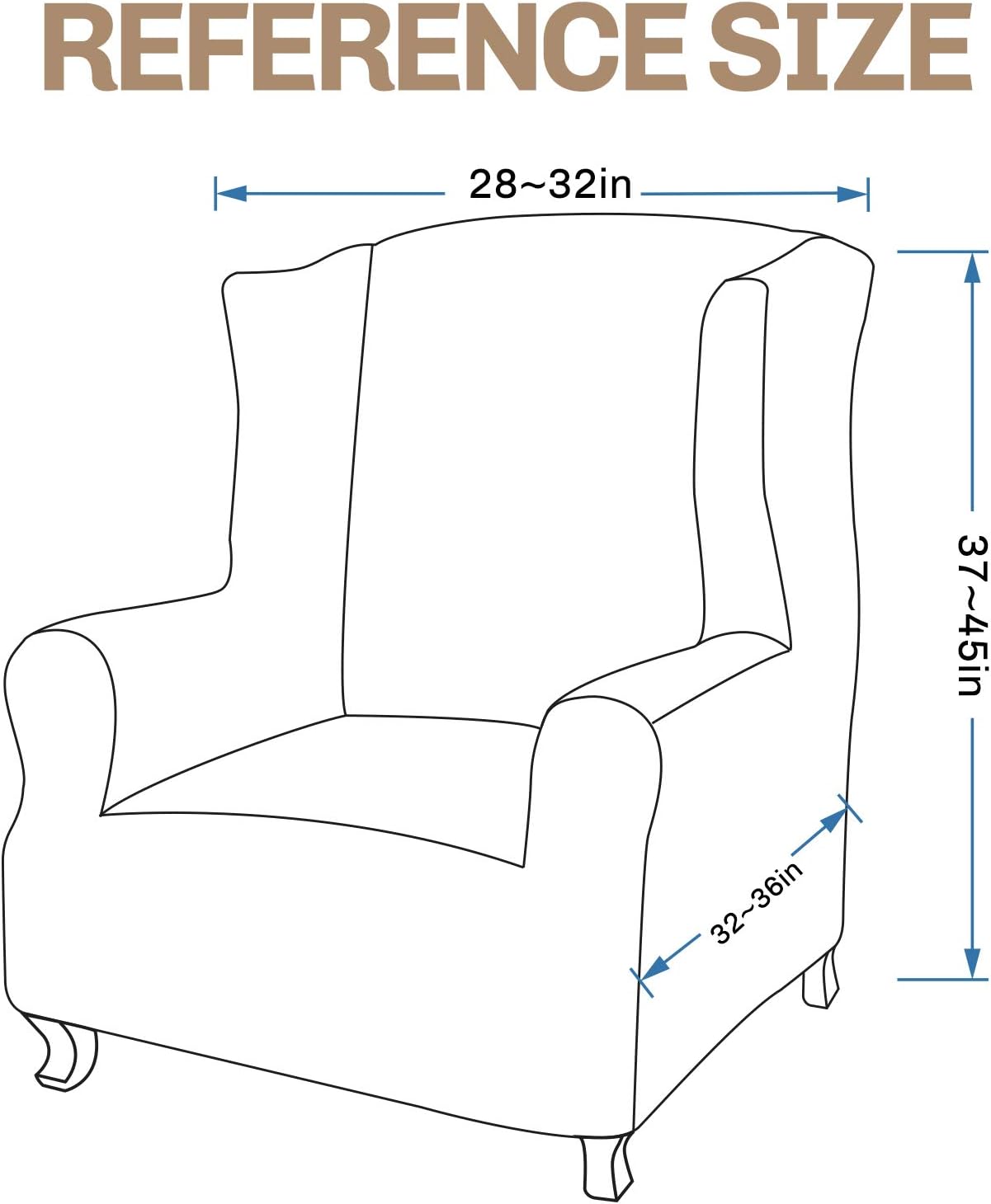 JIVINER Super Stretch Wingback Chair Slipcover 1-Piece Soft Spandex Jacquard Wing Chair Cover Living Room Slipcovers for Wingback Chairs with Foam Rods (Wingback Chair, Peacock Blue): Home & Kitchen