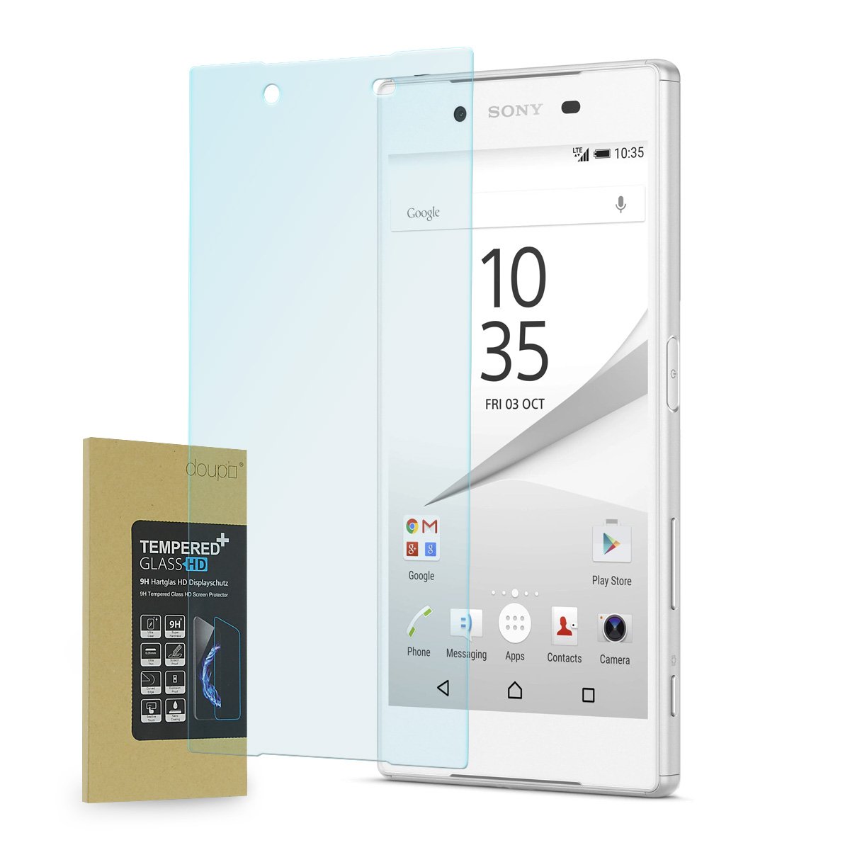 doupi Tempered Glass for SONY Xperia Z5 - Premium 9H HD Anti Scratch [3D Touch Supported] Screen, transparent