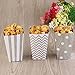 NUOLUX 50pcs Popcorn Boxes Yellow Design Trio Miniature Scalloped Edge Cardboard Party Candy Container Treat Cartons (Silver)