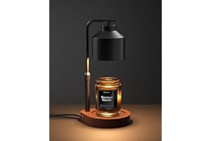 Cozmara Candle Warmer Lamp with Timer & Dimmer for Yankee Candles, Adjustable Height Candle Warmer for Jar Candles, Wax Melt Lamp for Home Decor & Gifts, Black, 2 Bulbs