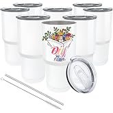 YOUKE OLA 8 Pack Sublimation Tumbler Blank White Bulk Stainless Steel Double Wall Vacuum Insulated Coffee Travel Tumbler Car