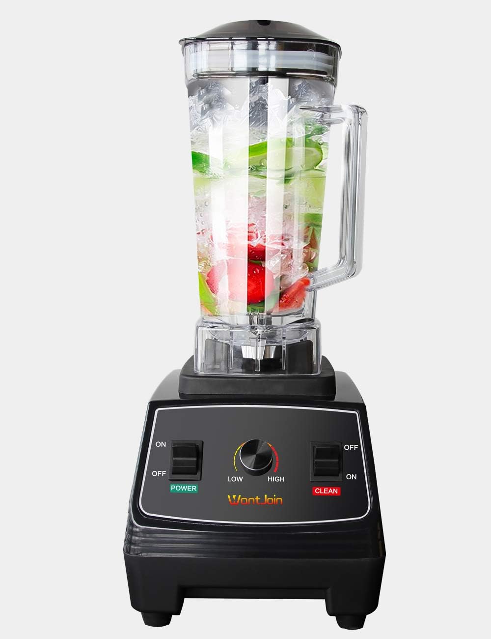 WantJoin Professional Blender, Countertop Blender 1800W, High Power Home and Commercial Blender with High Speed, Smoothie Maker 2200ml for Crusing Ice, Frozen Desser, Soup,fish (Glass)