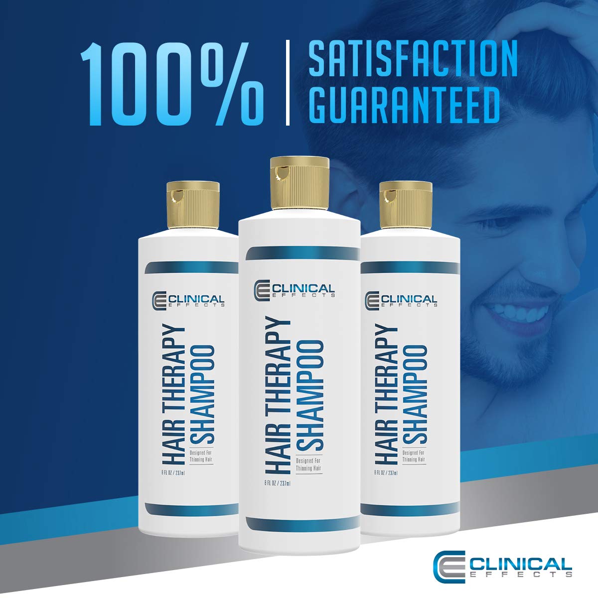 Clinical Effects: Hair Therapy Shampoo – Hair Growth Shampoo – 8 Fl Oz – All Natural, DHT Blocking Ingredients with Biotin, AnaGain and Baicapil - Hair Care and Hair Loss Solution for Men and Women: Beauty