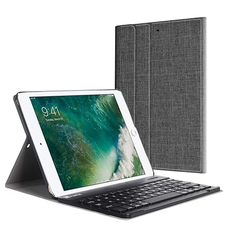 Fintie Bluetooth Tastatur Hülle für iPad 9.7 Zoll 2018 2017 / iPad Air 2 / iPad Air - Ultradünn leicht Ständer Keyboard Case 
