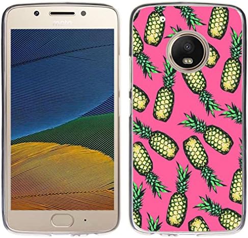Case for Moto G5 Plus Silicone - TPU Flexible Protective Cover Compatible for Motorola 5th Generation for Moto G5 Plus Pink Vintage Pattern Colorful Drop Resistant Fashion Girl