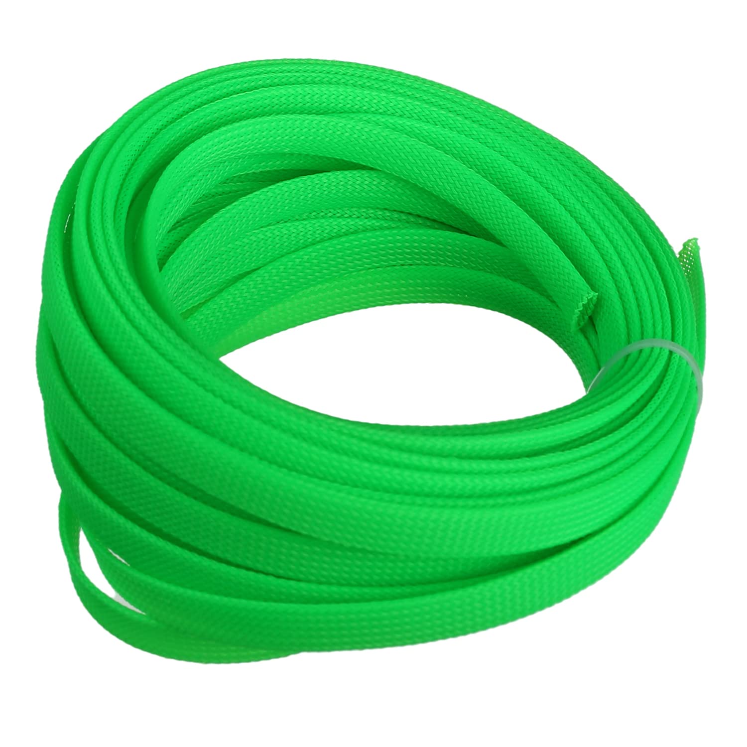 Othmro 10m/32.8ft PET Expandable Braid Cable Sleeving Flexible Wire Mesh Sleeve Fluorescent Green