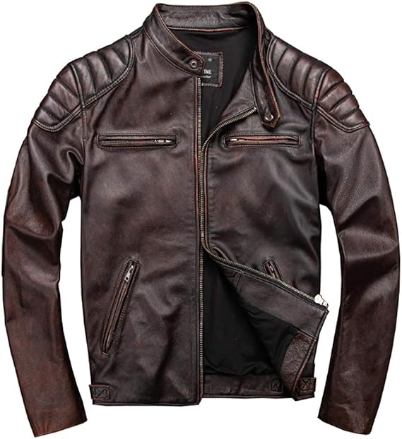 Amazon L Z L 牛革 ライダースジャケット メンズ レザージャケット ショート丈 ブルゾン 革ジャン 本革ジャケット ライダース ジャケット カウ革 秋冬 レザーコート バイクジャケット 本革ジャケット ブラウン Xxxxl コート ジャケット 通販