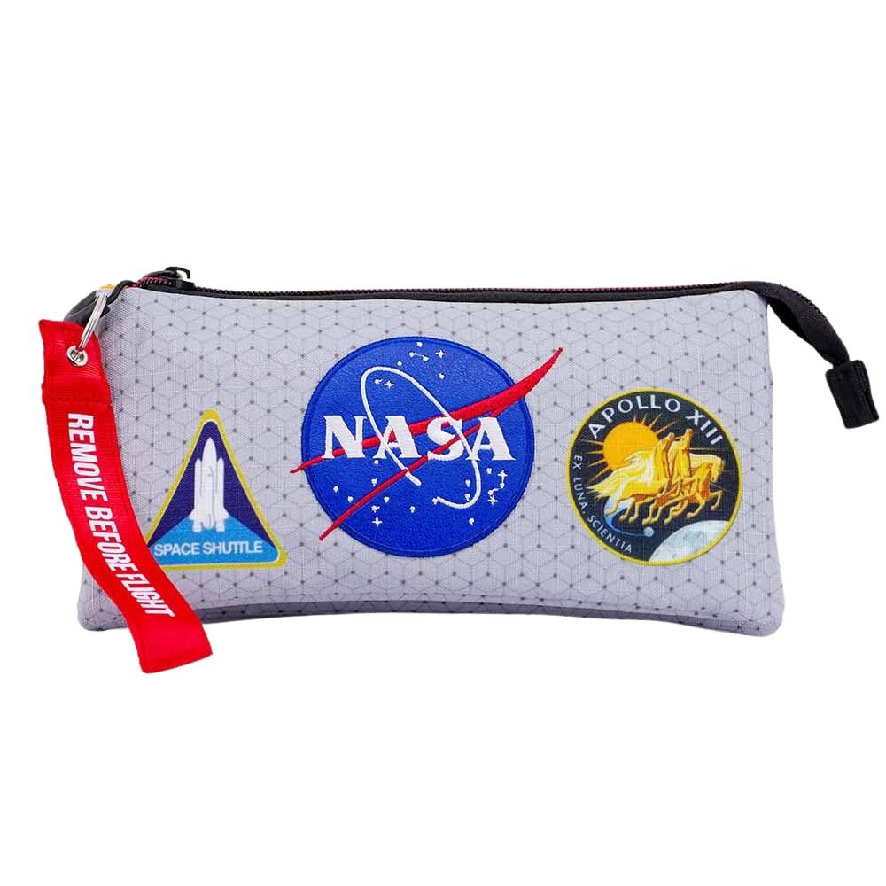 NASA Houston karactermania -Triple HS Pencil Case, Grey