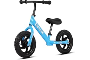 Birtech Balance Bike for 2-5 Year Old, 12 Inch Toddler Bike No Pedal Training Bicycle with Adjustable Seat Height, Airless Tire (Light Blue)