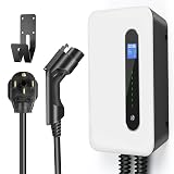 LEFANEV 32A 7.68KW EV Charger Level 2 Station, NEMA14-50 20ft Wall Electric Vehicle Charging Station for Electric and Hybrid Vehicles