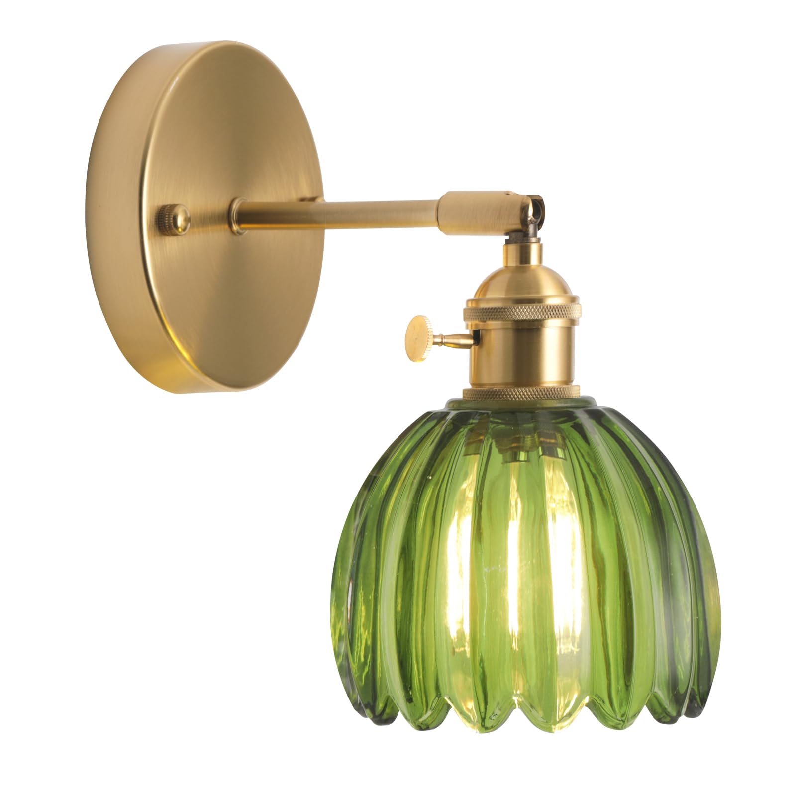 Photo 1 of ZtuoYong Wall Sconces, Vintage Wall Lighting Fixture with Switch 180 Degree Adjustable, Glass Modern Wall Lamp for Bedroom Bathroom Doorway Living Room