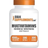 BulkSupplements.com Multivitamin for Men 50 Plus Softgels - Men's Daily Vitamins, Multimineral Supplement - Complete Multivitamin with Fish Oil - 1 Softgel per Serving, 300 Count (Pack of 1)