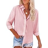 siliteelon Button Down Shirts for Women Dress Shirts Cotton Long Sleeve Collared Blouse Work Business Casual Tops