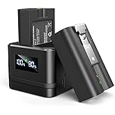 Quick Release Battery for Ring - 2 Pack with LED Charger Station,3.65V 6040mAh Rechargeable Battery, for Ring Doorbell Camera