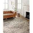 Loloi II Hathaway Collection HTH-05 Steel/Ivory 2'-0" x 5'-0", .25" Thick, Accent Rug, Soft, Durable, Printed, Modern, Low Pile, Non-Shedding, Easy Clean, Living Room Rug