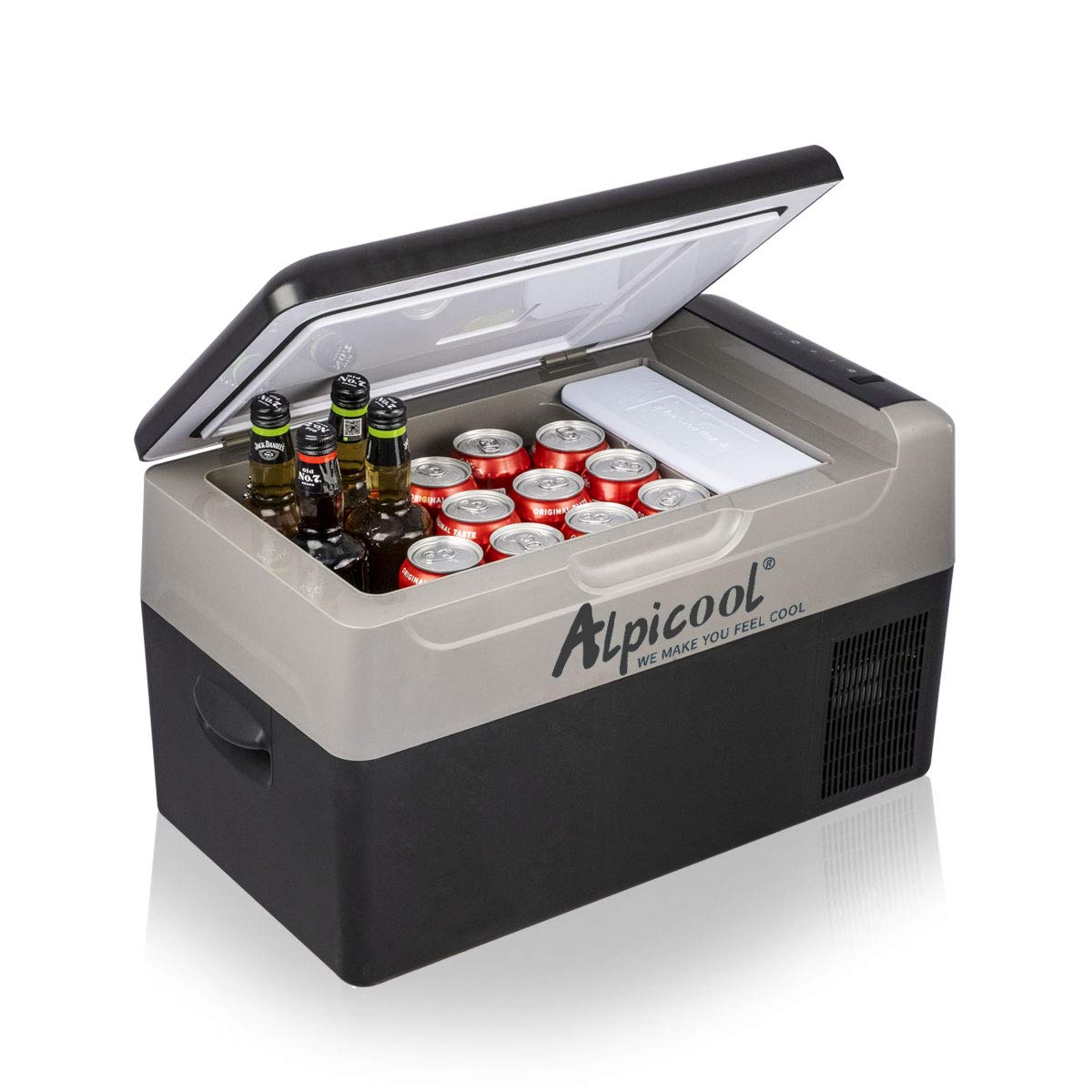 Alpicool G22 Portable Refrigerator 23 Quart Vehicle, Car, Truck, RV, Mini fridge freezer for Driving, Travel, Fishing, Outdoor -12/24V DC with USB socket